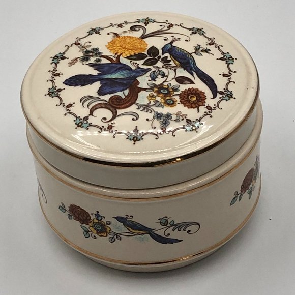 Vintage Sadler England Fine China Trinket Box Birds of Paradise Numbered - Picture 10 of 10